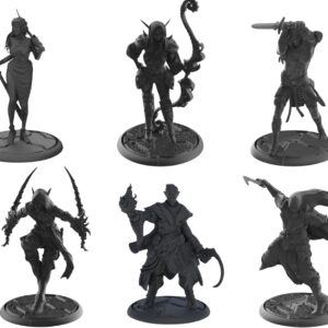 Miniaturas RPG Herois Elfos Personagens Dungeons & Dragons DND D&D (Preto)