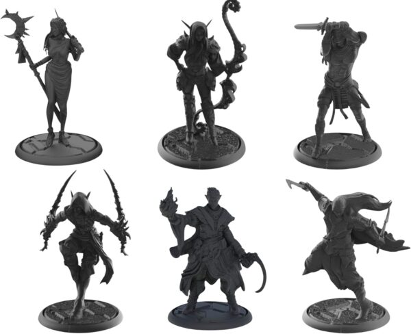 Miniaturas RPG Herois Elfos Personagens Dungeons & Dragons DND D&D (Preto)